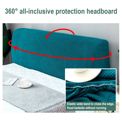 Polar Fleece Elastic Full Covered Headboard Dust Cover, Size:120cm(Emerald Yellow)-garmade.com