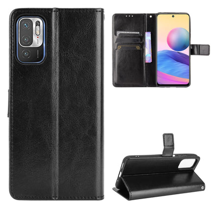 For Xiaomi Redmi Note 10T 5G Crazy Horse Texture Horizontal Flip Leather Case with Holder & Card Slots & Lanyard(Black)-garmade.com