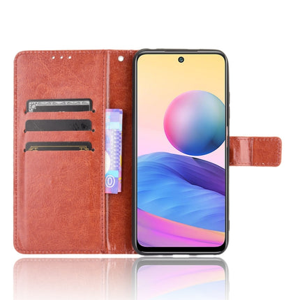 For Xiaomi Redmi Note 10T 5G Crazy Horse Texture Horizontal Flip Leather Case with Holder & Card Slots & Lanyard(Brown)-garmade.com
