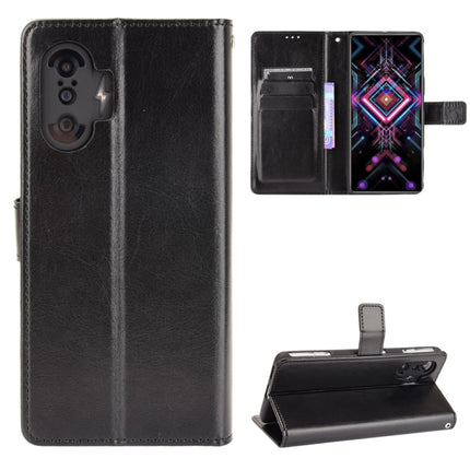 For Xiaomi Poco F3 GT Crazy Horse Texture Horizontal Flip Leather Case with Holder & Card Slots & Lanyard(Black)-garmade.com
