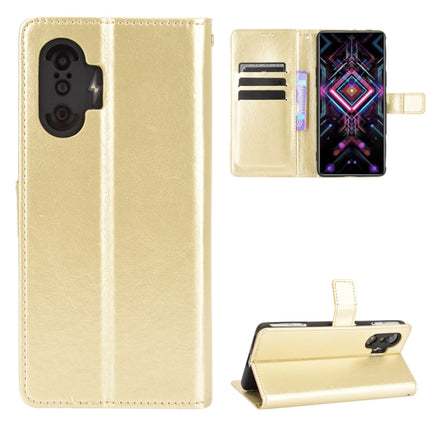 For Xiaomi Poco F3 GT Crazy Horse Texture Horizontal Flip Leather Case with Holder & Card Slots & Lanyard(Gold)-garmade.com