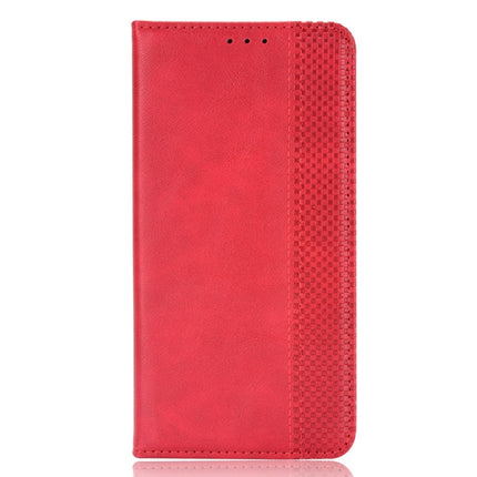 For Xiaomi Redmi Note 10 Magnetic Buckle Retro Crazy Horse Texture Horizontal Flip Leather Case with Holder & Card Slots & Photo Frame(Red)-garmade.com