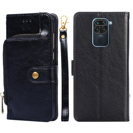 Zipper Bag PU + TPU Horizontal Flip Leather Case with Holder & Card Slot & Wallet & Lanyard For Xiaomi Redmi Note 9(Black)-garmade.com