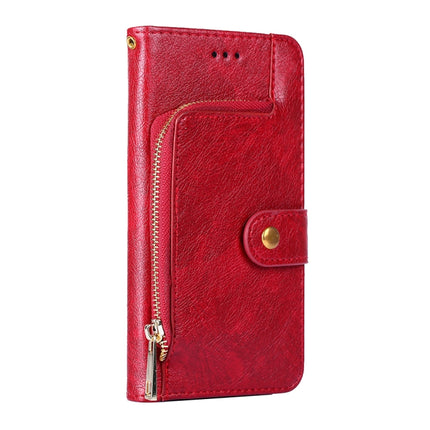 Zipper Bag PU + TPU Horizontal Flip Leather Case with Holder & Card Slot & Wallet & Lanyard For Xiaomi Redmi Note 9(Red)-garmade.com