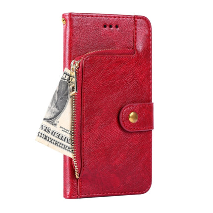 Zipper Bag PU + TPU Horizontal Flip Leather Case with Holder & Card Slot & Wallet & Lanyard For Xiaomi Redmi Note 9(Red)-garmade.com