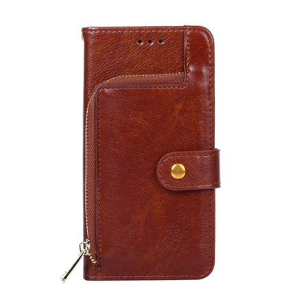 Zipper Bag PU + TPU Horizontal Flip Leather Case with Holder & Card Slot & Wallet & Lanyard For Xiaomi Redmi Note 10 5G(Brown)-garmade.com