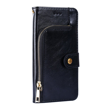 Zipper Bag PU + TPU Horizontal Flip Leather Case with Holder & Card Slot & Wallet & Lanyard For Xiaomi Mi 10T Lite / Redmi Note 9 Pro 5G CN Version(Black)-garmade.com