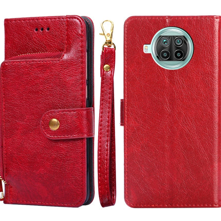 Zipper Bag PU + TPU Horizontal Flip Leather Case with Holder & Card Slot & Wallet & Lanyard For Xiaomi Mi 10T Lite / Redmi Note 9 Pro 5G CN Version(Red)-garmade.com