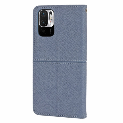 For Xiaomi Redmi Note 10 Woven Texture Stitching Magnetic Horizontal Flip PU Leather Case with Holder & Card Slots & Wallet & Lanyard(Grey)-garmade.com