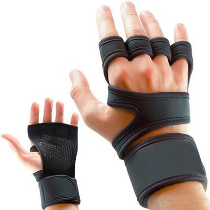 Sports Riding Gloves Silicone pull-up Exercise Gloves, Size:M(Reinforced Black)-garmade.com