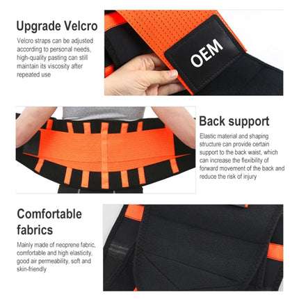 SBR Neoprene Sports Protective Gear Support Waist Protection Belt, Size:XXL(Orange)-garmade.com