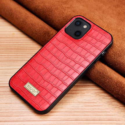 SULADA Crocodile Texture TPU Protective Case For iPhone 13 mini(Red)-garmade.com