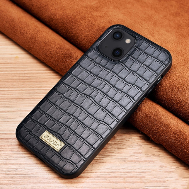 SULADA Crocodile Texture TPU Protective Case For iPhone 13 mini(Black)-garmade.com