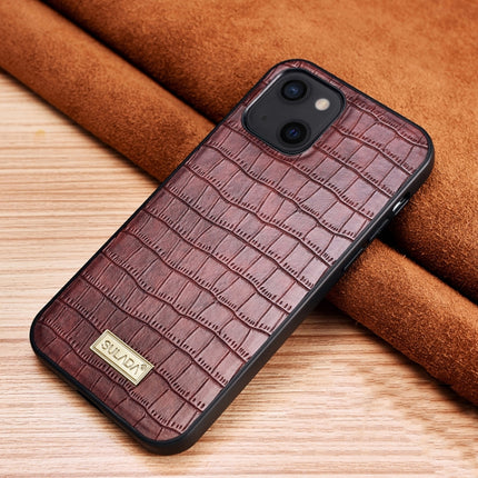 SULADA Crocodile Texture TPU Protective Case For iPhone 13(Mocha Brown)-garmade.com