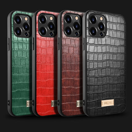 SULADA Crocodile Texture TPU Protective Case For iPhone 13(Red)-garmade.com