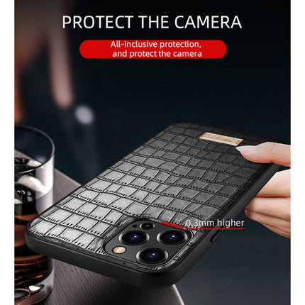 SULADA Crocodile Texture TPU Protective Case For iPhone 13 Pro(Mocha Brown)-garmade.com