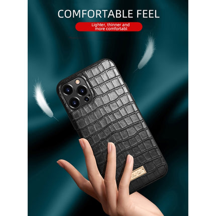 SULADA Crocodile Texture TPU Protective Case For iPhone 13 Pro Max(Dark Green)-garmade.com