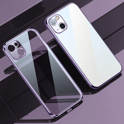 SULADA Elastic Silicone Edge Frame + TPU All-inclusive Anti-fall Case For iPhone 13 mini(Purple)-garmade.com