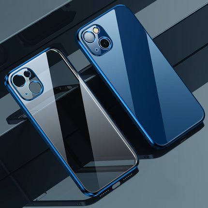 SULADA Elastic Silicone Edge Frame + TPU All-inclusive Anti-fall Case For iPhone 13(Blue)-garmade.com
