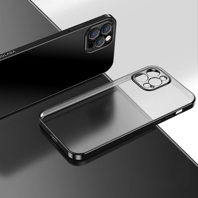 SULADA Electroplating Shockproof Ultra-thin TPU Protective Case For iPhone 13 Pro(Black)-garmade.com