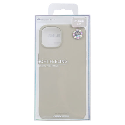 GOOSPERY SOFT FEELING Liquid TPU Shockproof Soft Case For iPhone 13 mini(Stone Grey)-garmade.com