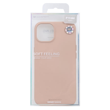 GOOSPERY SOFT FEELING Liquid TPU Shockproof Soft Case For iPhone 13 mini(Light Pink)-garmade.com