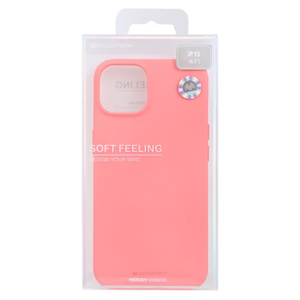 GOOSPERY SOFT FEELING Liquid TPU Shockproof Soft Case For iPhone 13(Pink)-garmade.com