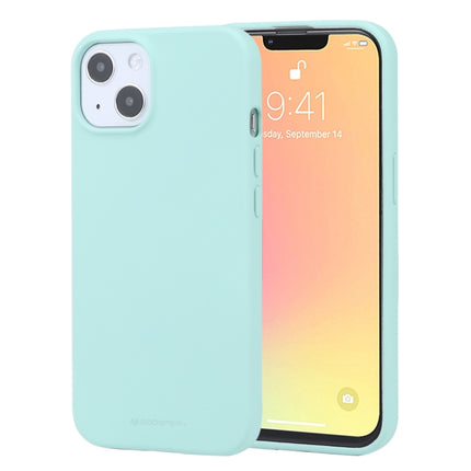 GOOSPERY SOFT FEELING Liquid TPU Shockproof Soft Case For iPhone 13(Mint Green)-garmade.com