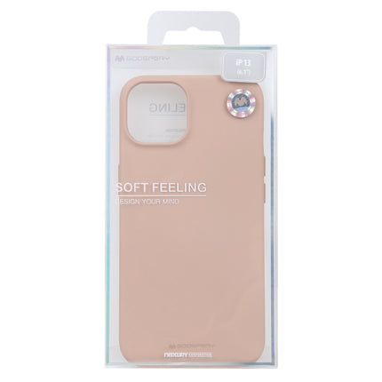 GOOSPERY SOFT FEELING Liquid TPU Shockproof Soft Case For iPhone 13(Light Pink)-garmade.com