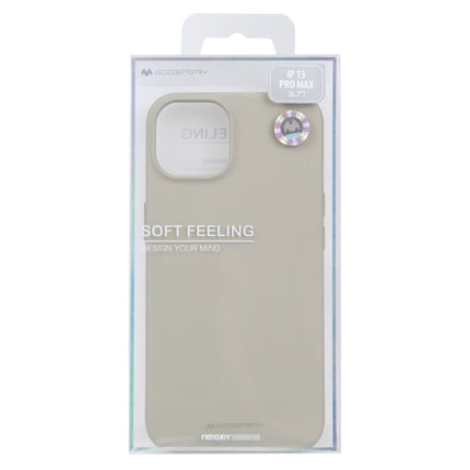 GOOSPERY SOFT FEELING Liquid TPU Shockproof Soft Case For iPhone 13 Pro(Stone Grey)-garmade.com
