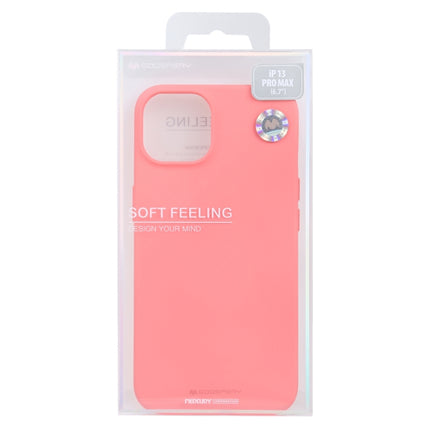 GOOSPERY SOFT FEELING Liquid TPU Shockproof Soft Case For iPhone 13 Pro(Pink)-garmade.com