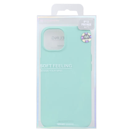 GOOSPERY SOFT FEELING Liquid TPU Shockproof Soft Case For iPhone 13 Pro(Mint Green)-garmade.com