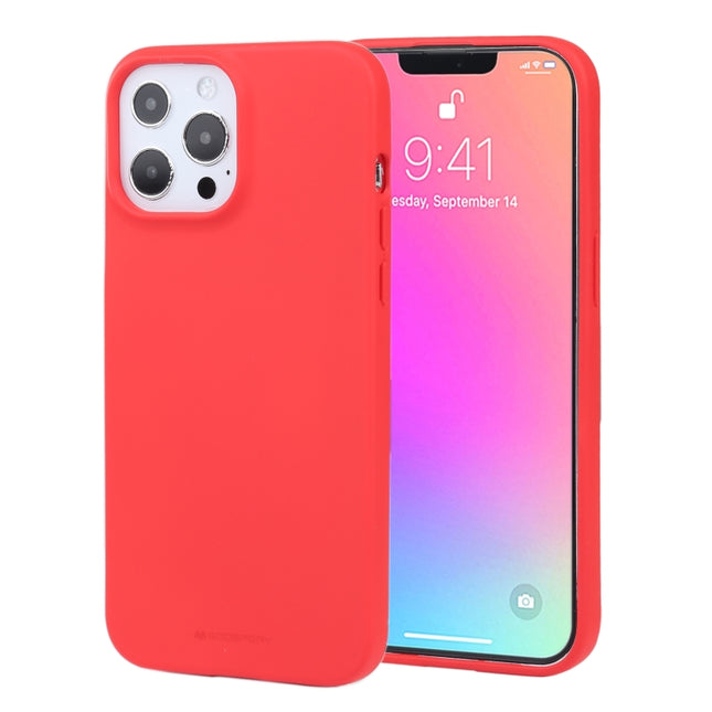 GOOSPERY SOFT FEELING Liquid TPU Shockproof Soft Case For iPhone 13 Pro Max(Red)-garmade.com