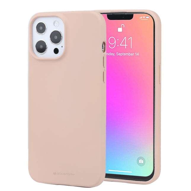 GOOSPERY SOFT FEELING Liquid TPU Shockproof Soft Case For iPhone 13 Pro Max(Light Pink)-garmade.com