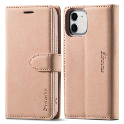 Forwenw F1 Series Matte Strong Magnetism Horizontal Flip Leather Case with Holder & Card Slots & Wallet & Photo Frame For iPhone 13 mini(Rose Gold)-garmade.com