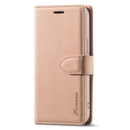 Forwenw F1 Series Matte Strong Magnetism Horizontal Flip Leather Case with Holder & Card Slots & Wallet & Photo Frame For iPhone 13 mini(Rose Gold)-garmade.com