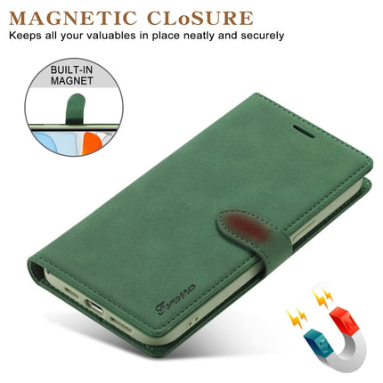 Forwenw F1 Series Matte Strong Magnetism Horizontal Flip Leather Case with Holder & Card Slots & Wallet & Photo Frame For iPhone 13 mini(Green)-garmade.com
