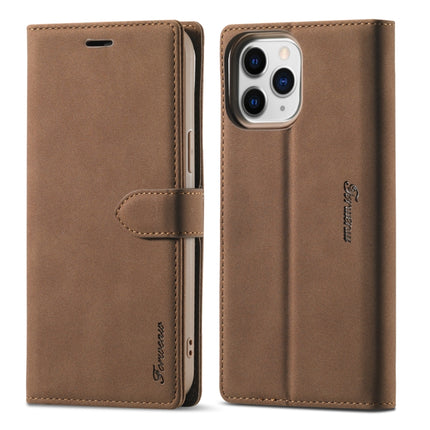 Forwenw F1 Series Matte Strong Magnetism Horizontal Flip Leather Case with Holder & Card Slots & Wallet & Photo Frame For iPhone 13 Pro(Brown)-garmade.com