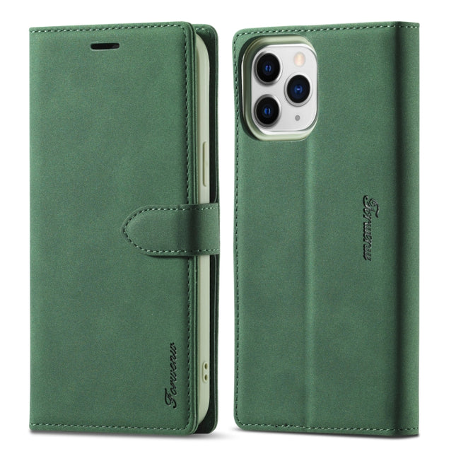 Forwenw F1 Series Matte Strong Magnetism Horizontal Flip Leather Case with Holder & Card Slots & Wallet & Photo Frame For iPhone 13 Pro Max(Green)-garmade.com