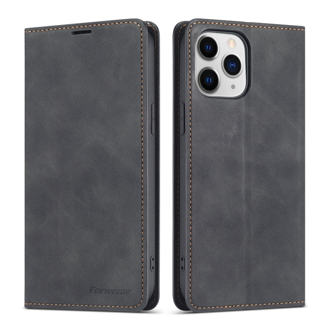 Forwenw Dream Series Magnetic Oil Edge Horizontal Flip Leather Case with Holder & Card Slot & Photo Frame & Wallet For iPhone 13 mini(Black)-garmade.com
