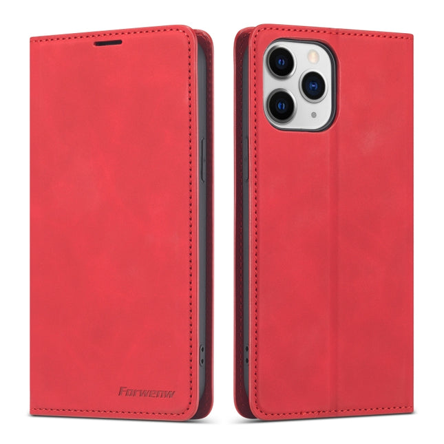 Forwenw Dream Series Magnetic Oil Edge Horizontal Flip Leather Case with Holder & Card Slot & Photo Frame & Wallet For iPhone 13 Pro Max(Red)-garmade.com