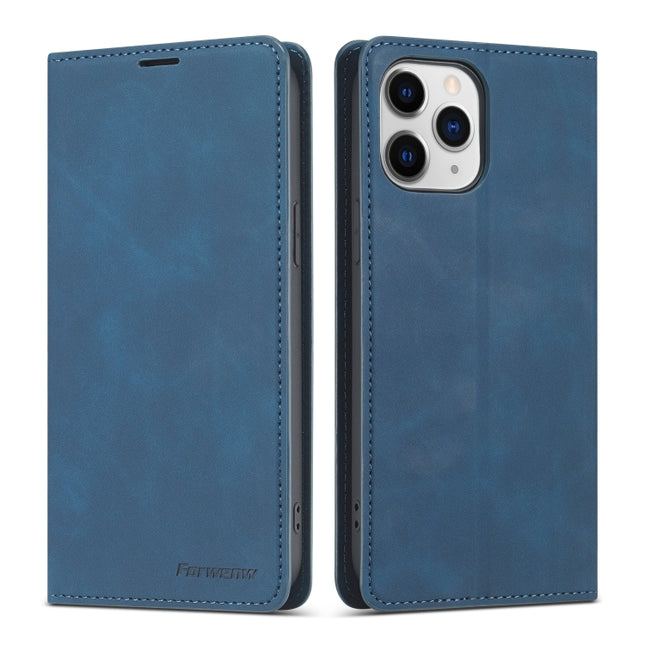 Forwenw Dream Series Magnetic Oil Edge Horizontal Flip Leather Case with Holder & Card Slot & Photo Frame & Wallet For iPhone 13 Pro Max(Blue)-garmade.com
