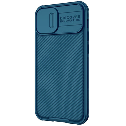 NILLKIN Black Mirror Pro Series Camshield Full Coverage Dust-proof Scratch Resistant Phone Case For iPhone 13(Blue)-garmade.com