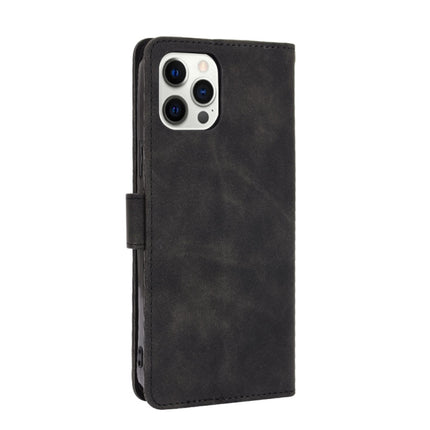 Solid Color Skin Feel Magnetic Buckle Horizontal Flip Calf Texture PU Leather Case with Holder & Card Slots & Wallet For iPhone 13 Pro Max(Black)-garmade.com