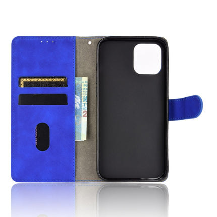 Solid Color Skin Feel Magnetic Buckle Horizontal Flip Calf Texture PU Leather Case with Holder & Card Slots & Wallet For iPhone 13 Pro Max(Blue)-garmade.com