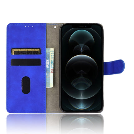 Solid Color Skin Feel Magnetic Buckle Horizontal Flip Calf Texture PU Leather Case with Holder & Card Slots & Wallet For iPhone 13 Pro Max(Blue)-garmade.com