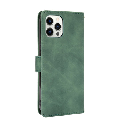 Solid Color Skin Feel Magnetic Buckle Horizontal Flip Calf Texture PU Leather Case with Holder & Card Slots & Wallet For iPhone 13 Pro Max(Green)-garmade.com