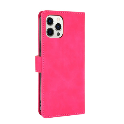 Solid Color Skin Feel Magnetic Buckle Horizontal Flip Calf Texture PU Leather Case with Holder & Card Slots & Wallet For iPhone 13 Pro Max(Rose Red)-garmade.com