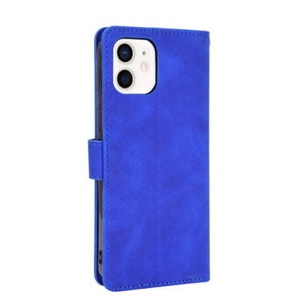 Solid Color Skin Feel Magnetic Buckle Horizontal Flip Calf Texture PU Leather Case with Holder & Card Slots & Wallet For iPhone 13 Pro(Blue)-garmade.com