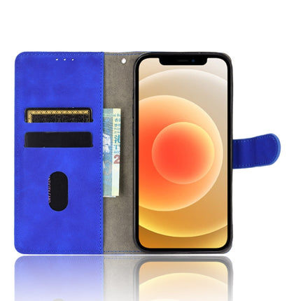Solid Color Skin Feel Magnetic Buckle Horizontal Flip Calf Texture PU Leather Case with Holder & Card Slots & Wallet For iPhone 13 Pro(Blue)-garmade.com